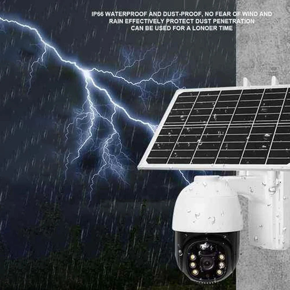 V380 4G Solar Powered PTZ Security Camera PIR Motion Detection Night Vision Outdoor Wireless Surveillance Camera - EU Version - 4