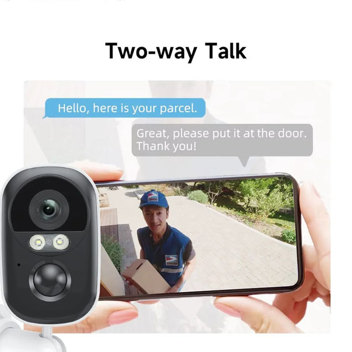 T98 WiFi Tuya APP Control Camera Solar Powered Night Vision AI Digital NVR Cloud 2K 3MP Security Camera, 3.7V 5200mAh - White  /  EU Plug - 6