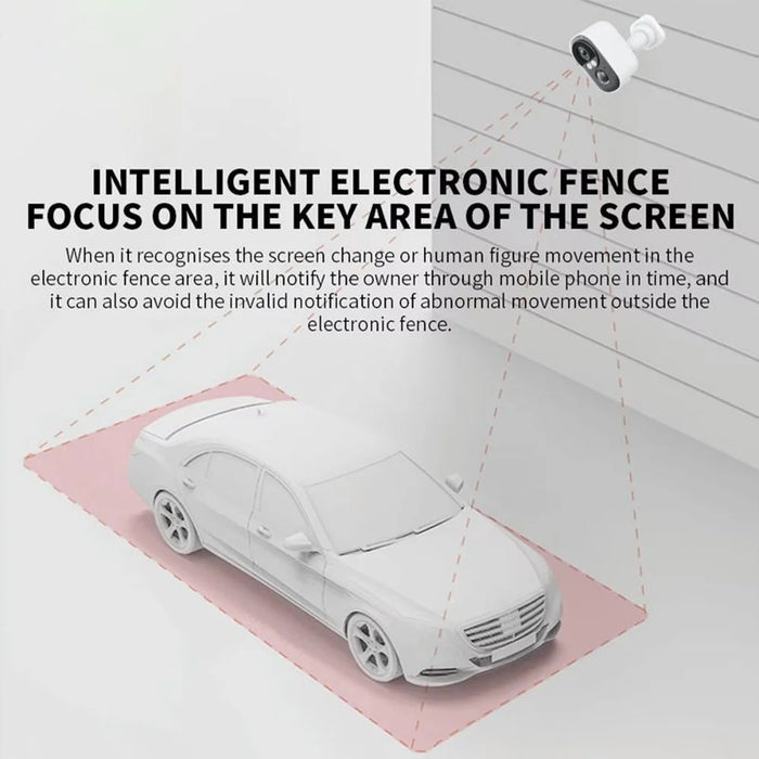 T98 WiFi Tuya APP Control Camera Solar Powered Night Vision AI Digital NVR Cloud 2K 3MP Security Camera, 3.7V 5200mAh - White  /  EU Plug - 7