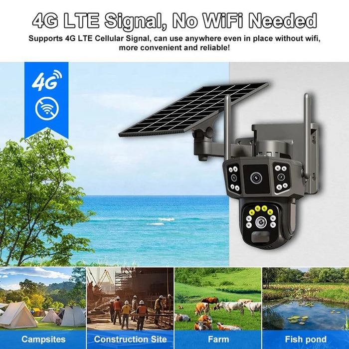 QL18 Dual Lens Waterproof Outdoor Solar Security Camera AI Detection Night Vision WiFi Surveillance Camera - 2