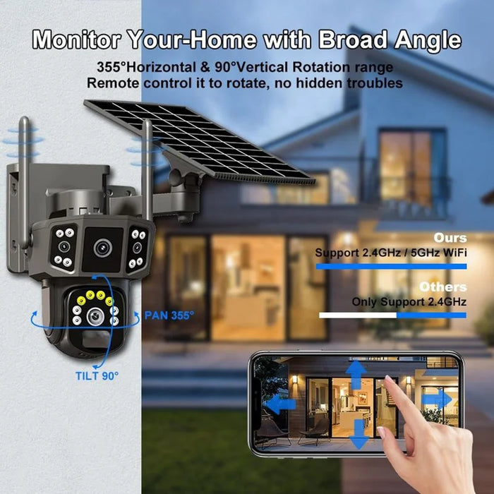 QL18 Dual Lens Waterproof Outdoor Solar Security Camera AI Detection Night Vision WiFi Surveillance Camera - 4