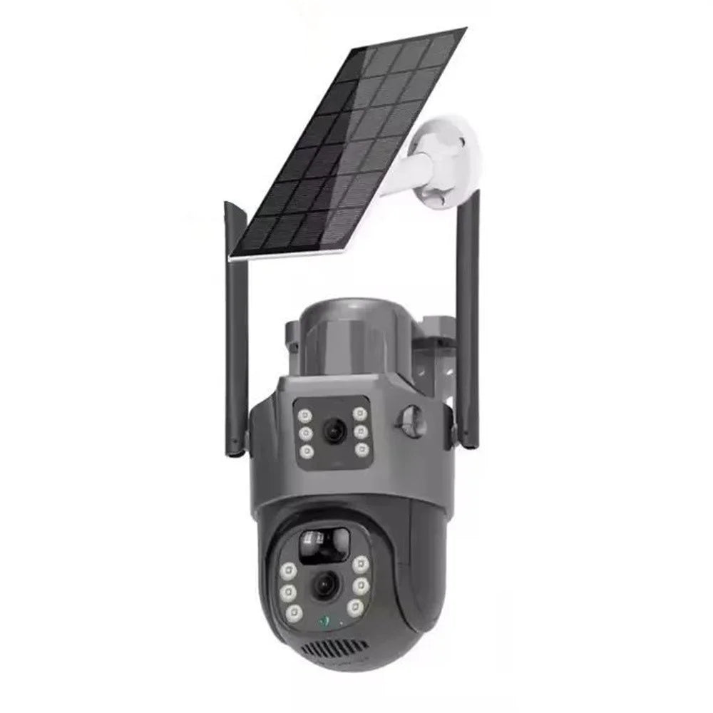 V380 8MP Dual Lens WiFi Surveillance Camera Solar Powered PIR Motion Detection Outdoor PTZ Security Camera - 2
