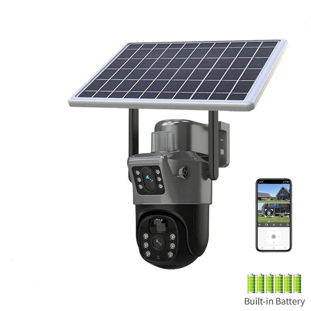 V380 8MP Dual Lens WiFi Surveillance Camera Solar Powered PIR Motion Detection Outdoor PTZ Security Camera - 3