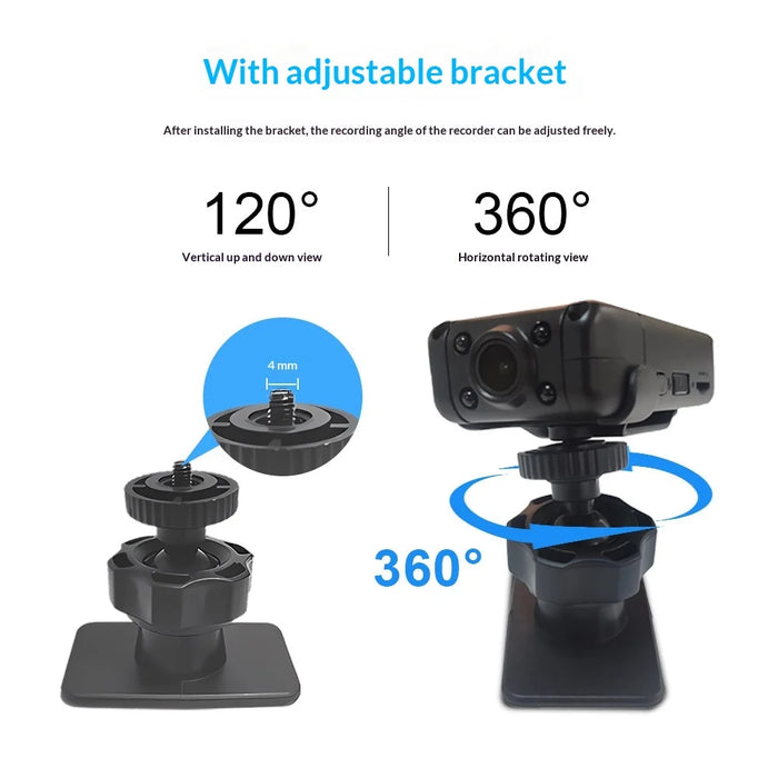 MD36 WiFi Security Camera HD 1080P Night Vision Wide Angle Cycling Recorder with Back Clip - Black - 5