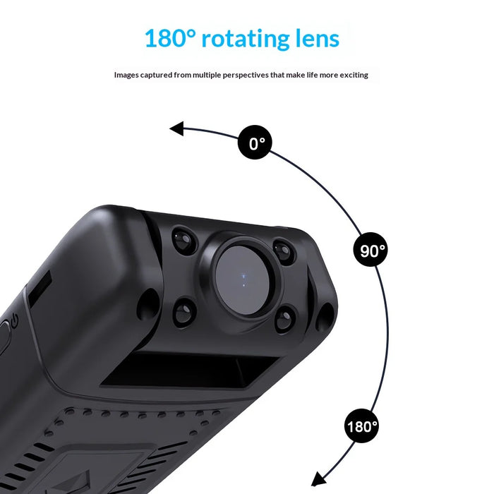 MD36 WiFi Security Camera HD 1080P Night Vision Wide Angle Cycling Recorder with Back Clip - Black - 6