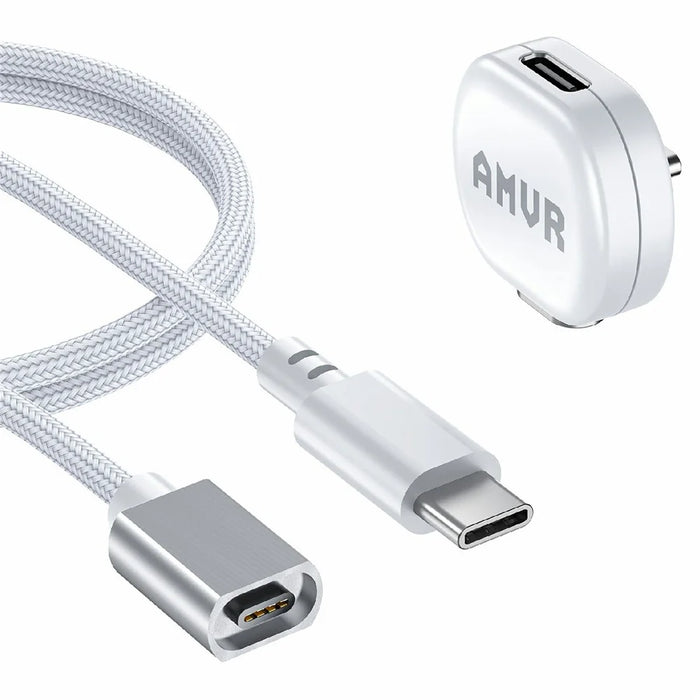 AMVR CK1 1.2m Magnetic Charging Cable for Quest 3  /  3S  /  Pro VR  Headset 18W Fast Charging Type-C Cable with Adapter - 1
