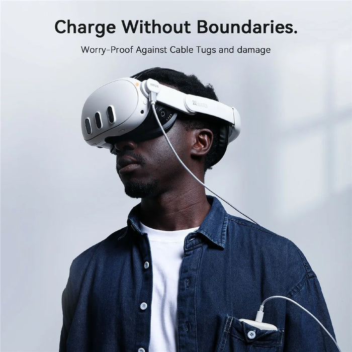 AMVR CK1 1.2m Magnetic Charging Cable for Quest 3  /  3S  /  Pro VR  Headset 18W Fast Charging Type-C Cable with Adapter - 3