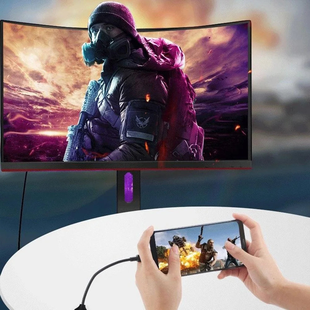 HC-61 USB-C to HD Cable 4K / 60Hz Adapter for Phone Laptop Tablet to TV Projector Screen Mirroring HD Video Audio Sync - 2