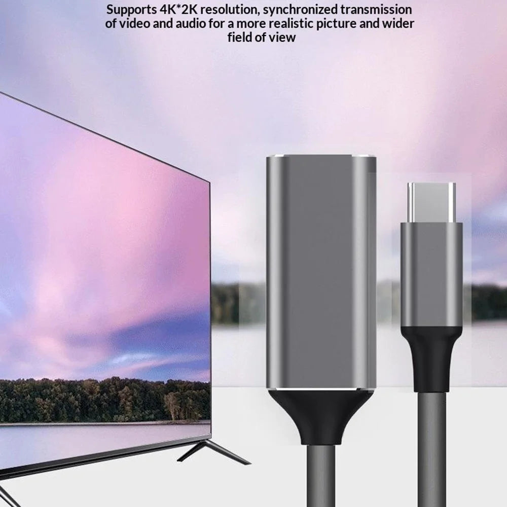 HC-61 USB-C to HD Cable 4K / 60Hz Adapter for Phone Laptop Tablet to TV Projector Screen Mirroring HD Video Audio Sync - 5