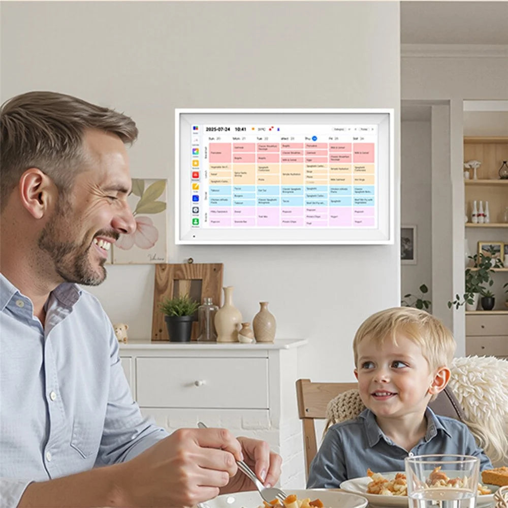 10 Inch AI Smart Family Calendar Planner Touchscreen Display Task Manager for Home Organization, 3GB+32GB - White - 2