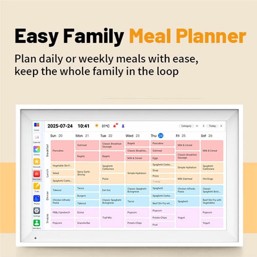 10 Inch AI Smart Family Calendar Planner Touchscreen Display Task Manager for Home Organization, 3GB+32GB - White - 4