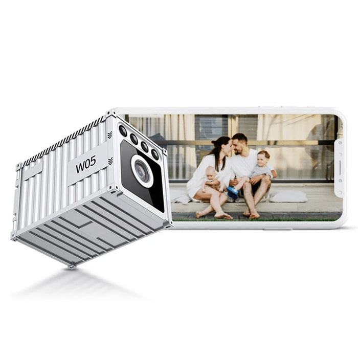 W05 Container Design Mini WiFi Camera Human Body Detection 1080P HD Night Vision Security Camera - White - 1