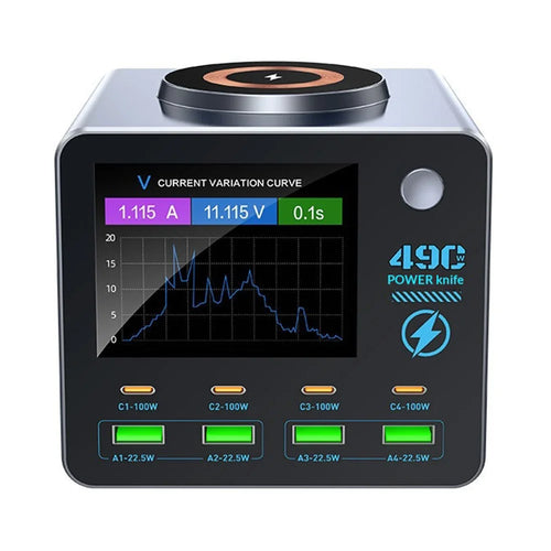 WLX-F1+ Smart Display Wireless Charging Station 100W Fast Charging Multi-Port GaN Desktop Charger - US Plug - 1