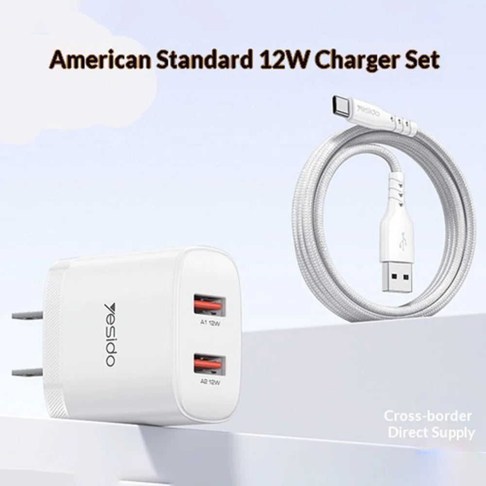 YESIDO YC15U PD 20W Fast Charging USB-C Single Port Charger Mini Cube GaN Power Adapter - White/US Plug - 6