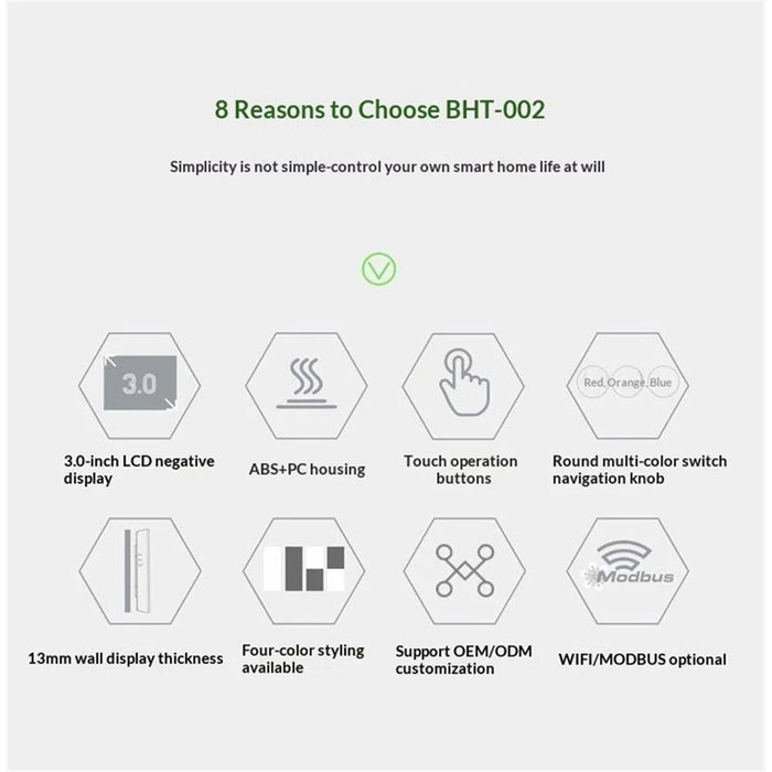 BHT-002GBLZB ZigBee Smart Thermostat Precise Temperature Control LCD Touch Screen Heating Controller - Black - 6