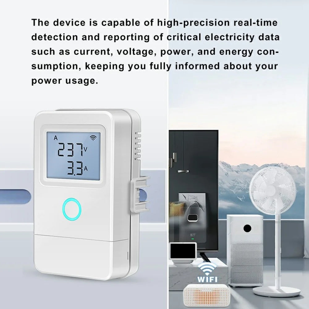 PW03 3-Phase WiFi Smart Energy Meter with LCD Display Temperature Alarm Smart Energy Monitor for Home Industrial - 6