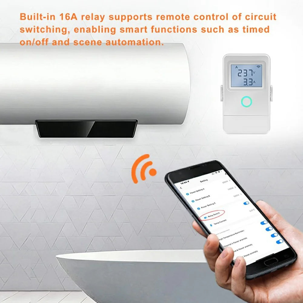 PW03 3-Phase WiFi Smart Energy Meter with LCD Display Temperature Alarm Smart Energy Monitor for Home Industrial - 7