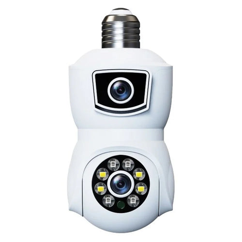V380 WiFi Dual Lens Bulb Security Camera 360 Degrees Panoramic Night Vision Two-Way Audio Surveillance Camera for Home Outdoor - 1