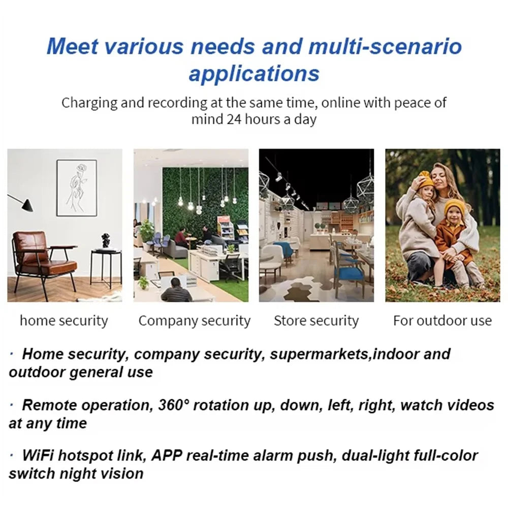 V380 WiFi Dual Lens Bulb Security Camera 360 Degrees Panoramic Night Vision Two-Way Audio Surveillance Camera for Home Outdoor - 4