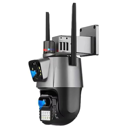 V380 WiFi Dual Lens Dual Screen Security Camera 2MP+2MP HD Outdoor Wireless PTZ IP Surveilance Camera with Night Vision - EU Plug - 1