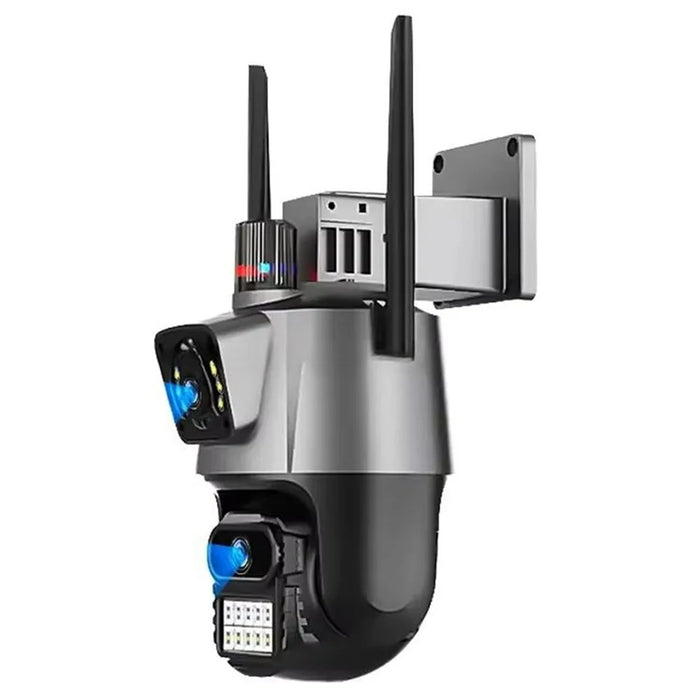 V380 WiFi Dual Lens Dual Screen Security Camera 2MP+2MP HD Outdoor Wireless PTZ IP Surveilance Camera with Night Vision - EU Plug - 1