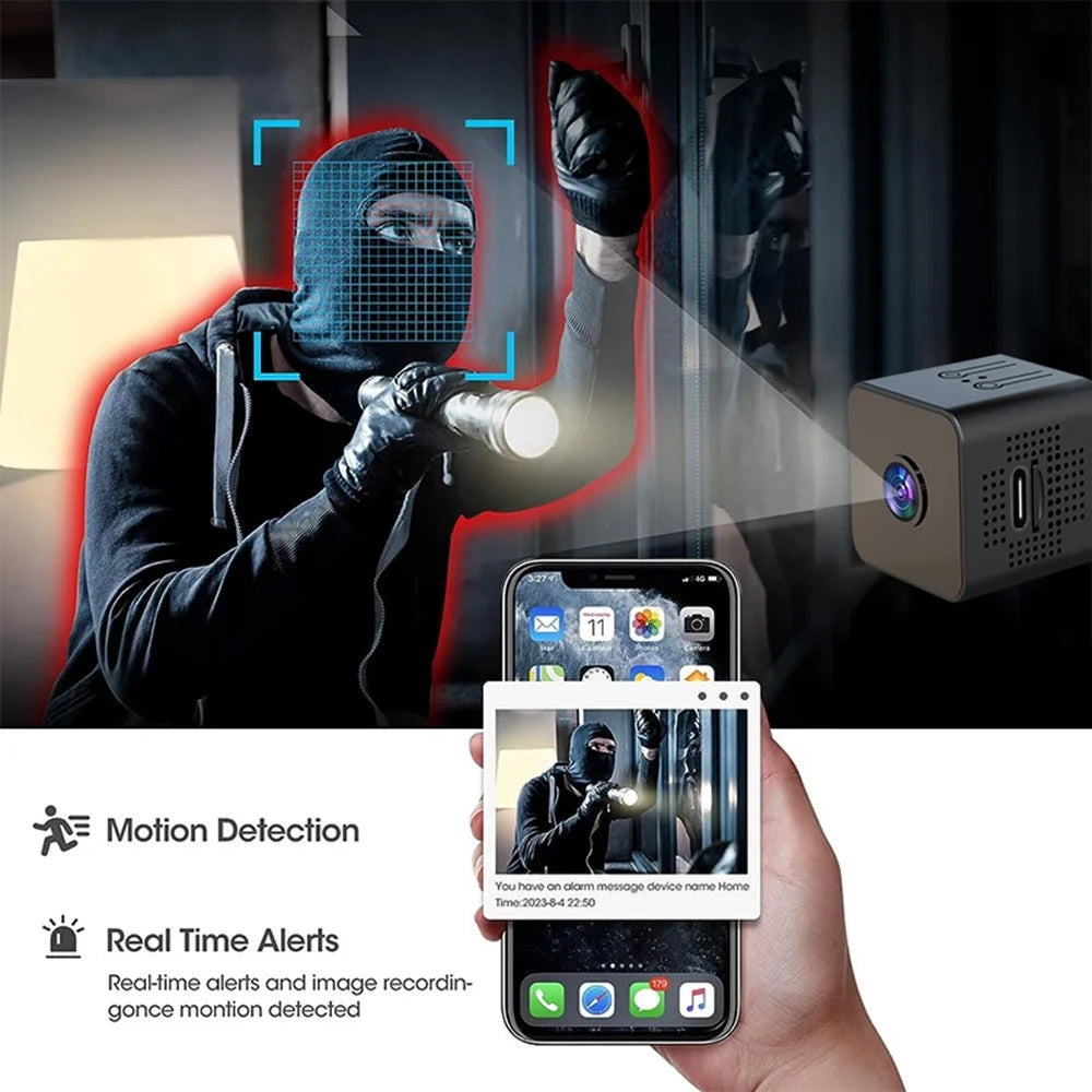X1S Mini Cube Camera 1080P Wireless Security Camera Night Vision Motion Detection Surveillance Camera for Baby Pet Monitoring (No Memory Card) - 6