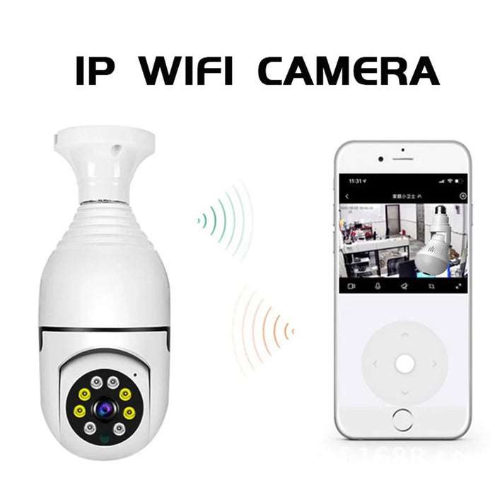 E27 Bulb Camera 360 Degree Pan 1080P Full HD Wireless Security Monitor Night Vision WiFi Camera - White - 4