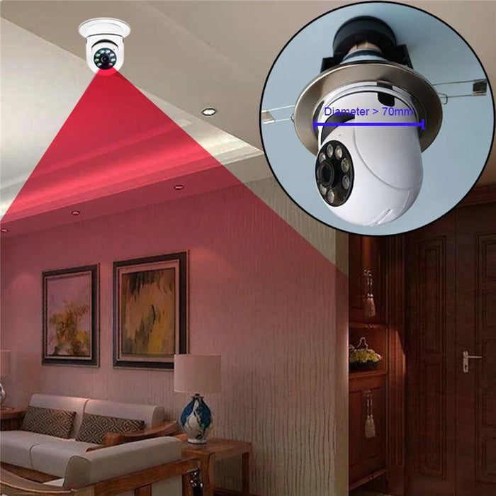 E27 Bulb Camera 360 Degree Pan 1080P Full HD Wireless Security Monitor Night Vision WiFi Camera - White - 5