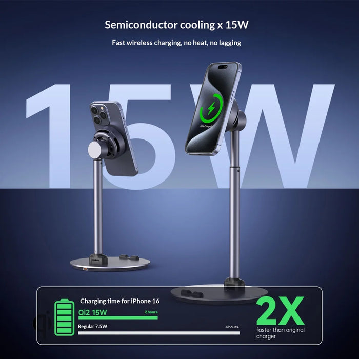 MC05 3 in 1 Semiconductor Cooling Height Adjustable Desktop Stand for Live Streaming Magnetic 15W Wireless Charging  Dock - MC05 - 5