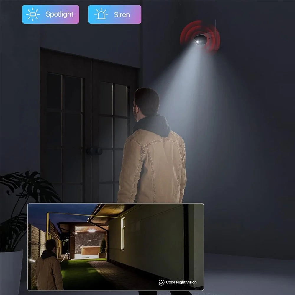 ZOSI C-306 Pro 3MP 2K Solar-Powered Security Camera Wireless Outdoor Battery Powered PIR Motion Detection Safety Camera (No Memory Card) - White - 4