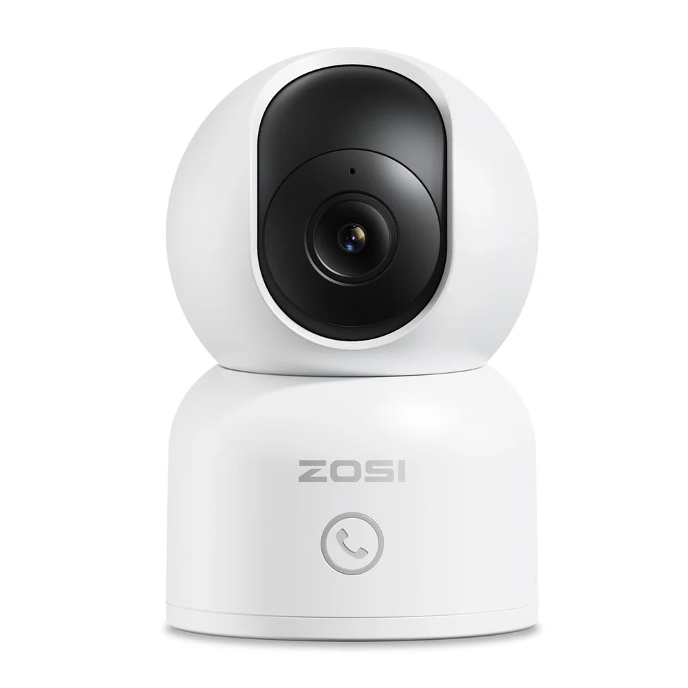 ZOSI C518 4K Security Camera WiFi 355 Degreee Pan 75 Degree Tilt Pet Baby Monitor Auto Tracking AI Human Pet Detection Night Vision Two Way Audio Indoor Safety Camera (No Memory Card) - White - 1