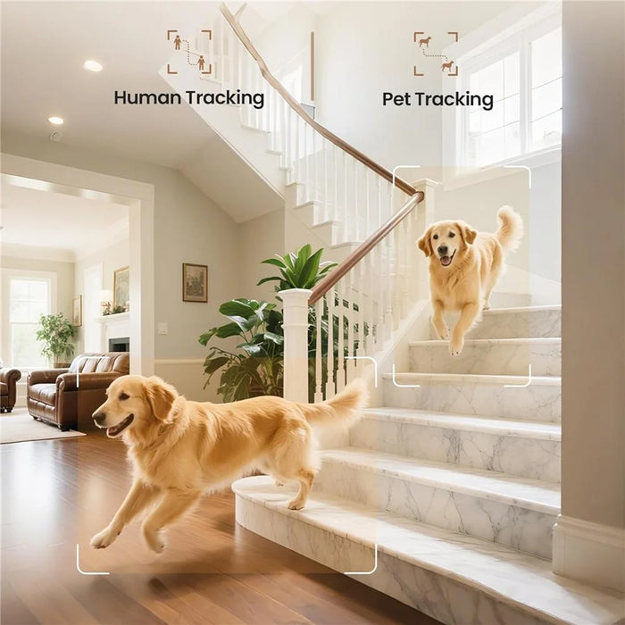 ZOSI C518 4K Security Camera WiFi 355 Degreee Pan 75 Degree Tilt Pet Baby Monitor Auto Tracking AI Human Pet Detection Night Vision Two Way Audio Indoor Safety Camera (No Memory Card) - White - 4