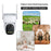 V380 Solar Powered Security Camera Night Vision 3MP HD Outdoor WiFi Surveillance PTZ Camera - White - 3