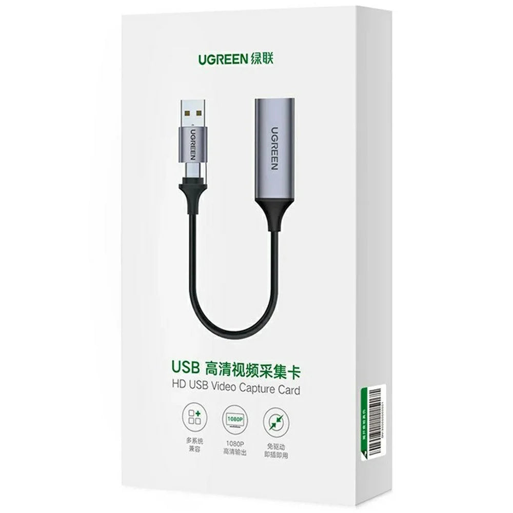 UGREEN 40189 CM489 HD Video Capture Card USB-A + Type-C Dual Interface 4K Input 1080P Output - 6