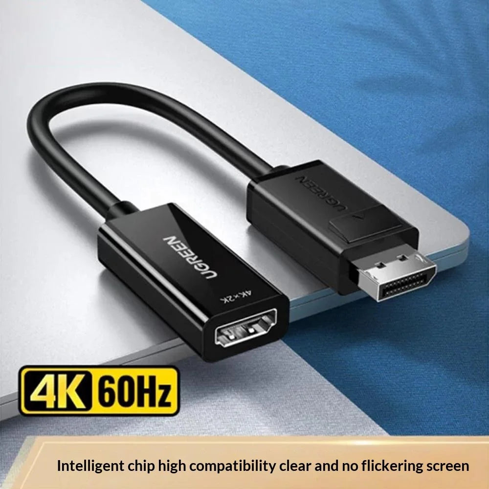 UGREEN MM137 70694 DP to HD Adapter Cable 4K 60Hz DisplayPort Male to HD Female Converter - Black - 2