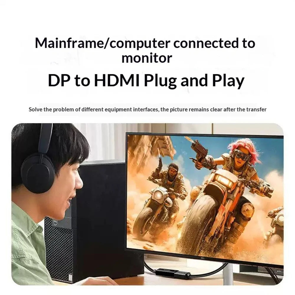 UGREEN MM137 70694 DP to HD Adapter Cable 4K 60Hz DisplayPort Male to HD Female Converter - Black - 7