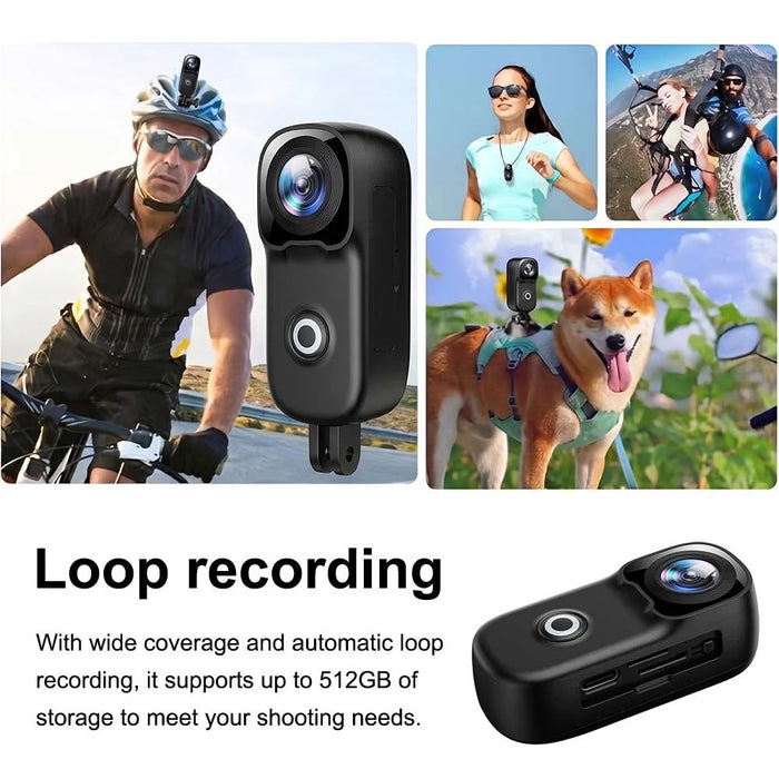 mz02 4K Mini Action Camera 156 Degree Wide Angle WiFi 6-Axis Gyro Stabilization IP65 Waterproof Sports Camera with Type-C Cable (No Memory Card) - Black - 5