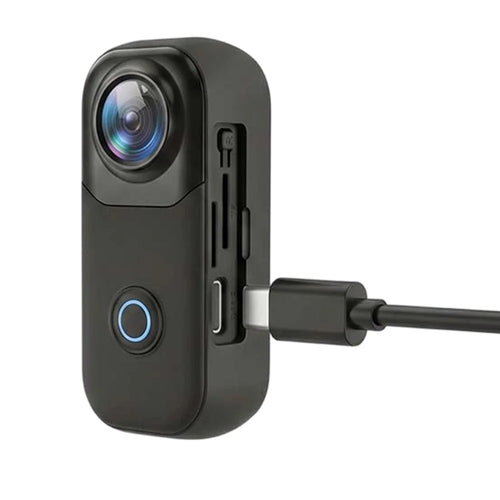mz01 4K Action Camera with Type-C Cable 142 Degree Wide Angle EIS Anti-Shake 800mAh IP65 Waterproof Sports Cam for Cycling (No Memory Card) - Black - 1