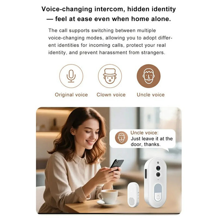 DB400A01 Smart Video Doorbell 720P 160 Degree Wide Angle PIR Motion Detection Night Vision 2-Way Audio Tuya WiFi Door Bell - 3