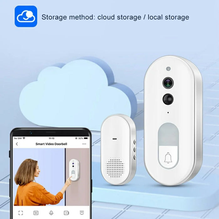 DB400A01 Smart Video Doorbell 720P 160 Degree Wide Angle PIR Motion Detection Night Vision 2-Way Audio Tuya WiFi Door Bell - 6
