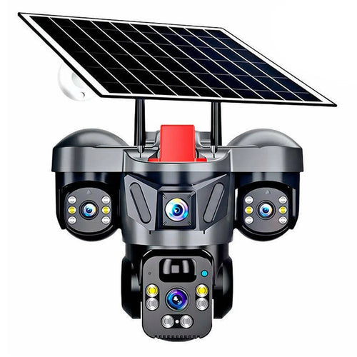 LW21 WiFi 360 Degree Triple-Lens Security Camera Solar Powered Wireless Outdoor 2MP+2MP+2MP PIR Sensor Surveillance Camera - 1