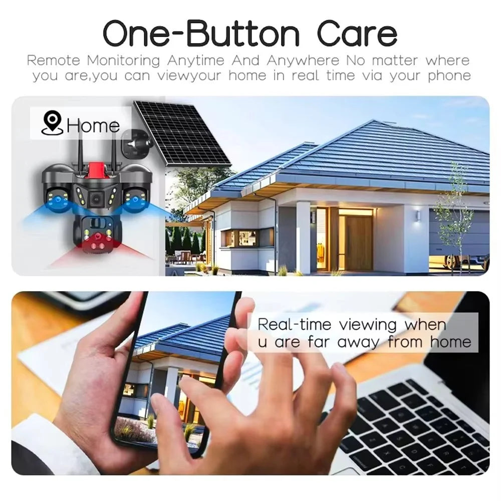 LW21 WiFi 360 Degree Triple-Lens Security Camera Solar Powered Wireless Outdoor 2MP+2MP+2MP PIR Sensor Surveillance Camera - 5