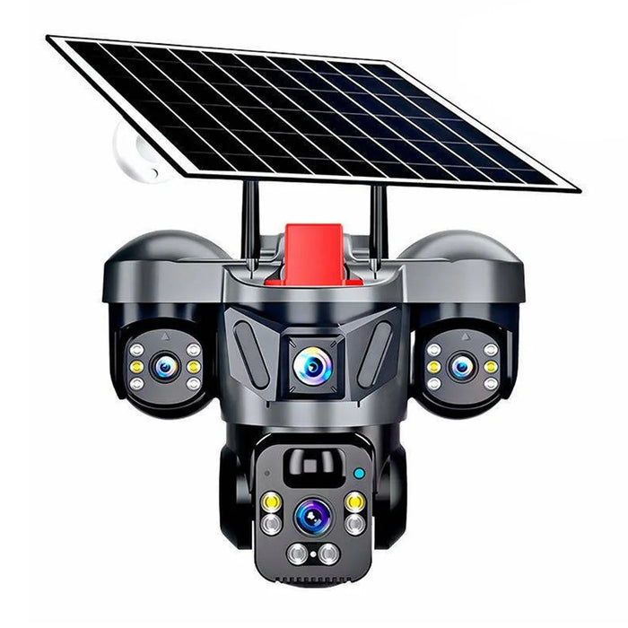 LW21 4G WiFi Triple-Lens 360 Degree Solar Security Camera 2MP+2MP+2MP PIR Sensor IP66 Waterproof Surveillance Camera for Outdoor - 1