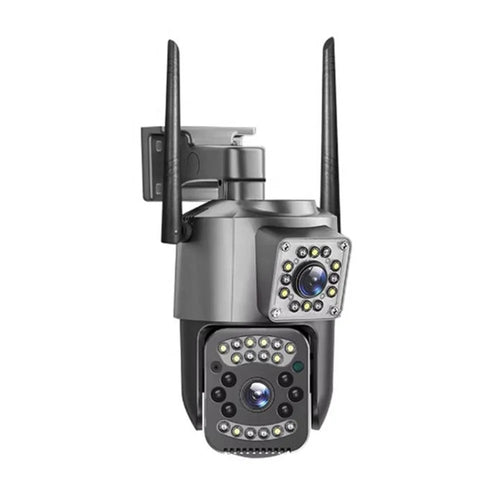WiFi APP Dual-Lens Security Camera 2MP+2MP Outdoor Waterproof Full Color Night Vision IP66 Weatherproof Safety Camera - EU Plug - 1
