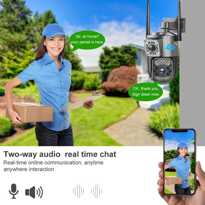 WiFi APP Dual-Lens Security Camera 2MP+2MP Outdoor Waterproof Full Color Night Vision IP66 Weatherproof Safety Camera - EU Plug - 2