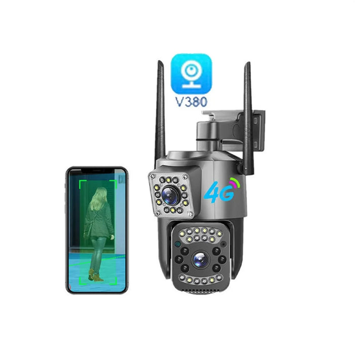 WiFi APP Dual-Lens Security Camera 2MP+2MP Outdoor Waterproof Full Color Night Vision IP66 Weatherproof Safety Camera - EU Plug - 6
