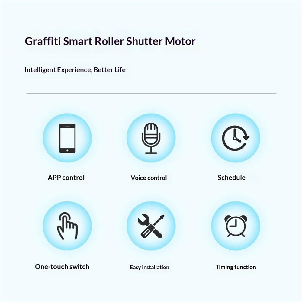 MB60L-ZG-ZT-TY Tuya WiFi Smart Curtain Motor Electric Roller Blinds Motor Voice Control Electric Curtain Controller - EU Plug - 3