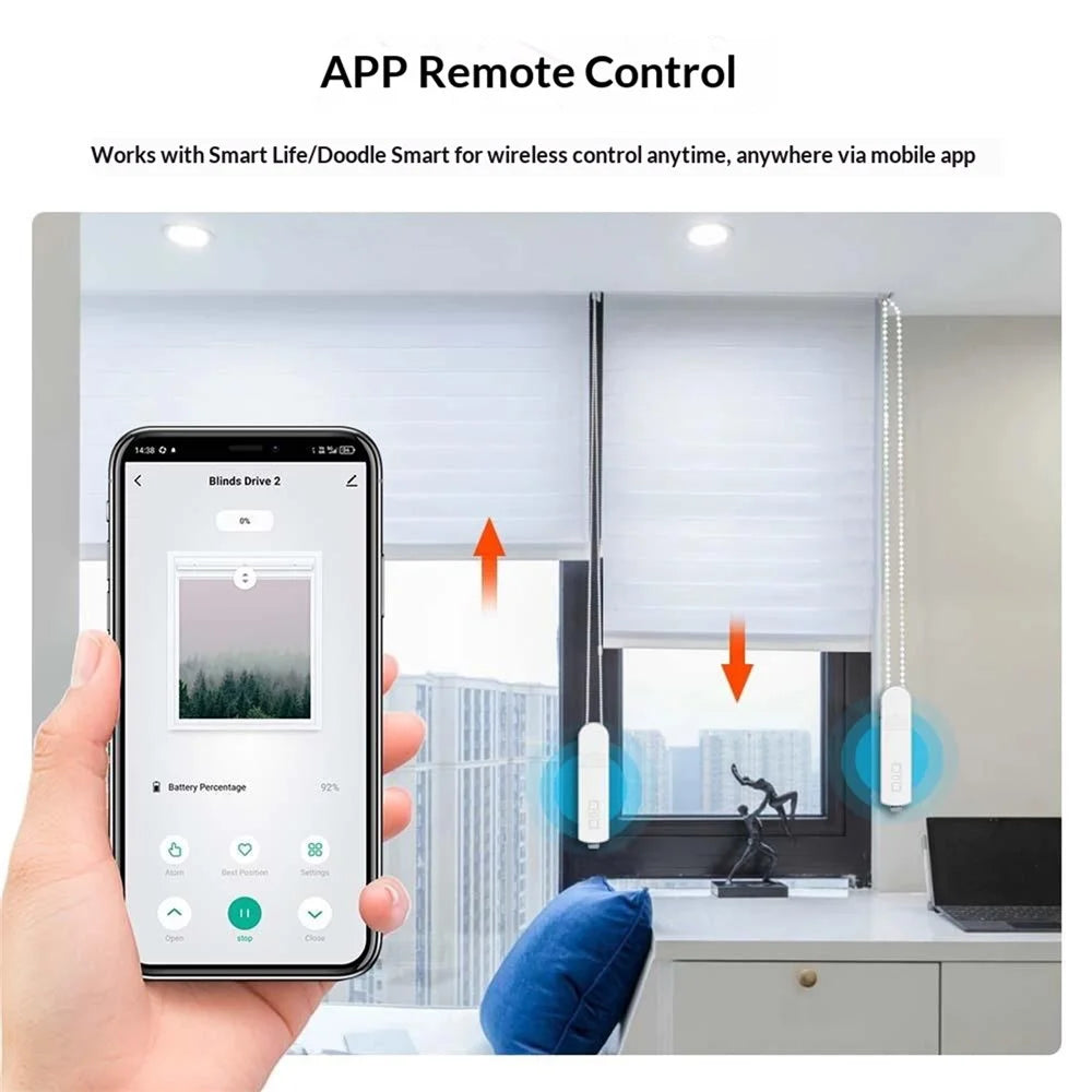 MB60L-ZG-ZT-TY Tuya WiFi Smart Curtain Motor Electric Roller Blinds Motor Voice Control Electric Curtain Controller - EU Plug - 5