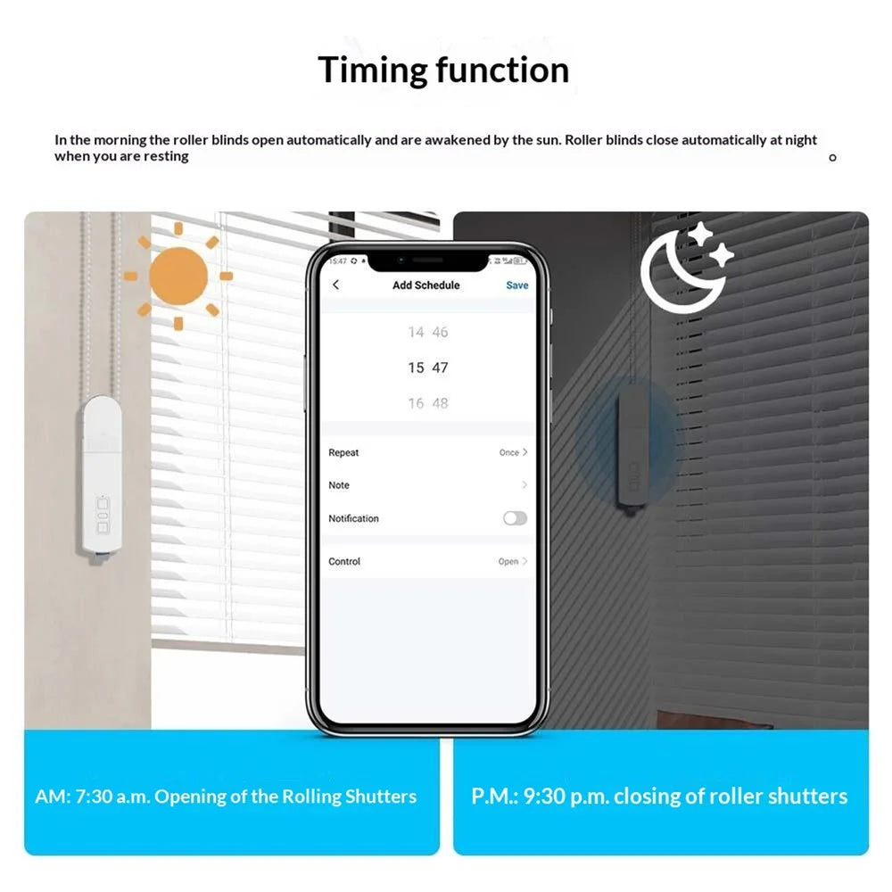 MB60L-ZG-ZT-TY Tuya WiFi Smart Curtain Motor Electric Roller Blinds Motor Voice Control Electric Curtain Controller - EU Plug - 7