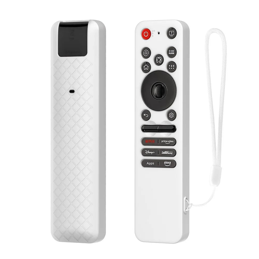 For LG MR25GA TV Remote Control Silicone Case Diamond Texture Shockproof Anti-slip Protective Cover - White - 1